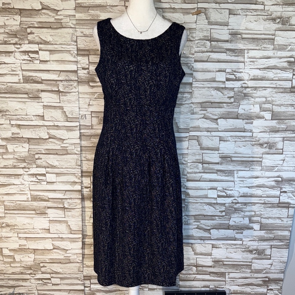Enfocus Studio 8 Navy and Silver Midi Dress